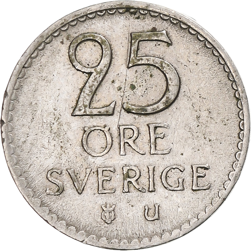 Moneta, Szwecja, Gustaf VI, 25 Öre, 1964, EF(40-45), Miedź-Nikiel, KM:836