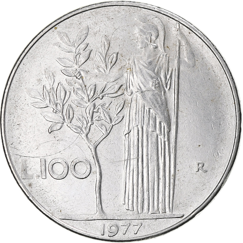 Moneda, Italia, 100 Lire, 1977, Rome, EBC, Acero inoxidable, KM:96.1