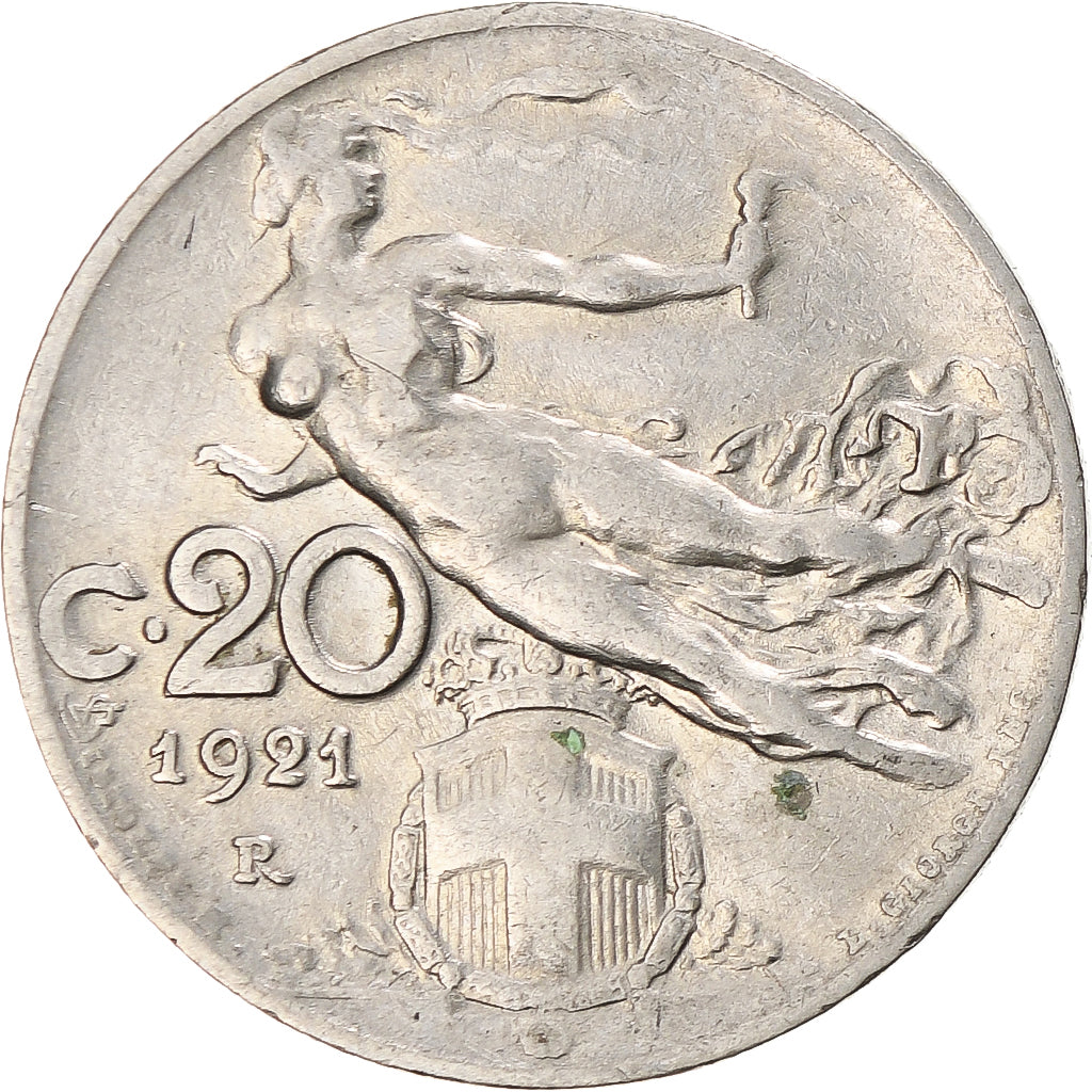 Münze, Italien, Vittorio Emanuele III, 20 Centesimi, 1921, Rome, SS, Nickel
