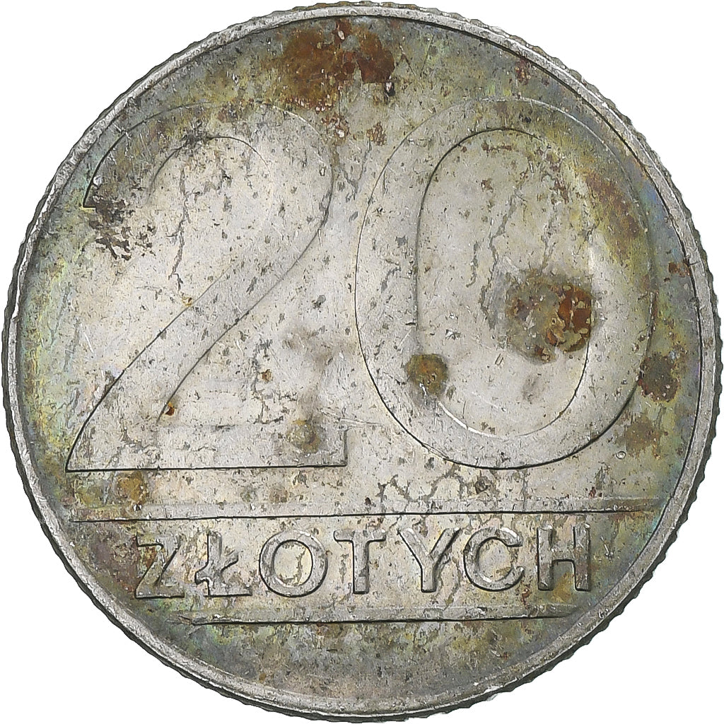 Moneda, Polonia, 20 Zlotych, 1990, Warsaw, MBC, Cobre - níquel, KM:153.2