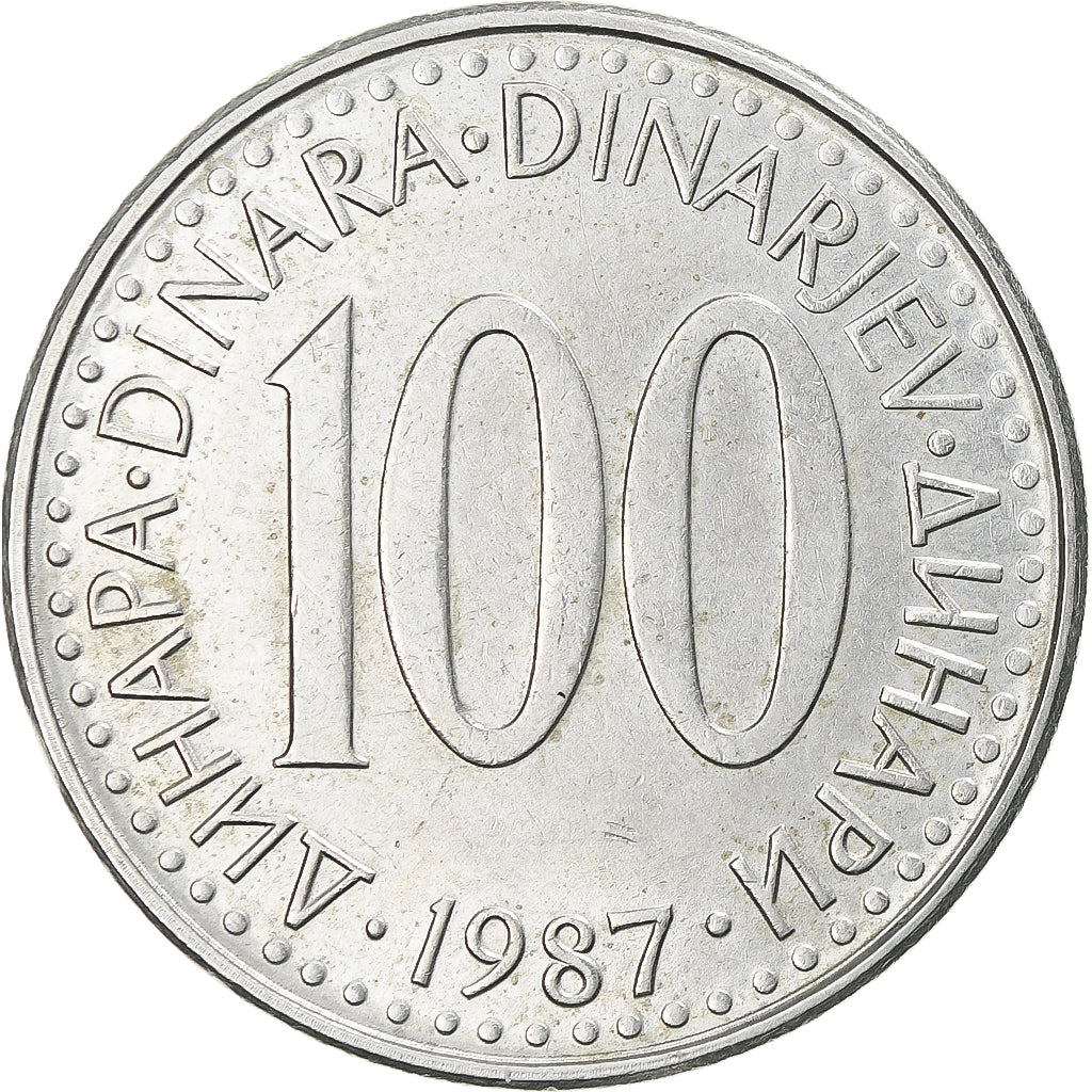 Münze, Jugoslawien, 100 Dinara, 1987, SS+, Copper-Nickel-Zinc, KM:114