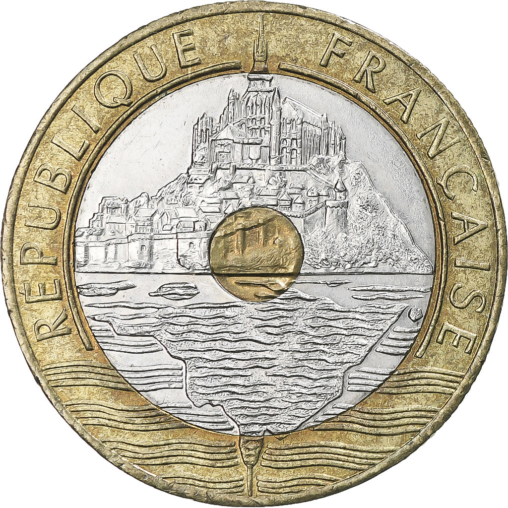 Monnaie, France, Mont Saint Michel, 20 Francs, 1993, TTB+, Tri-Metallic