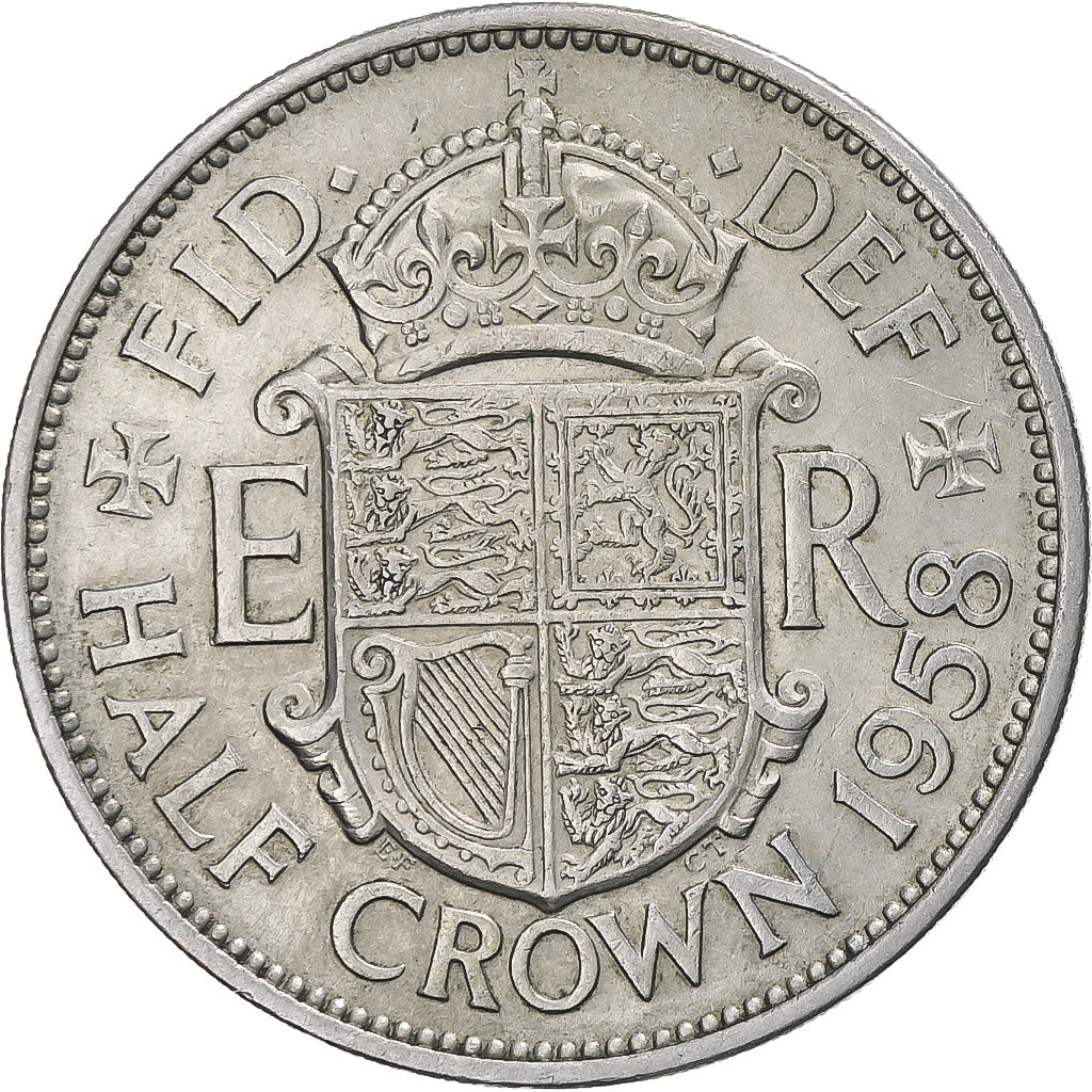 Monnaie, Grande-Bretagne, Elizabeth II, 1/2 Crown, 1958, TTB+, Cupro-nickel