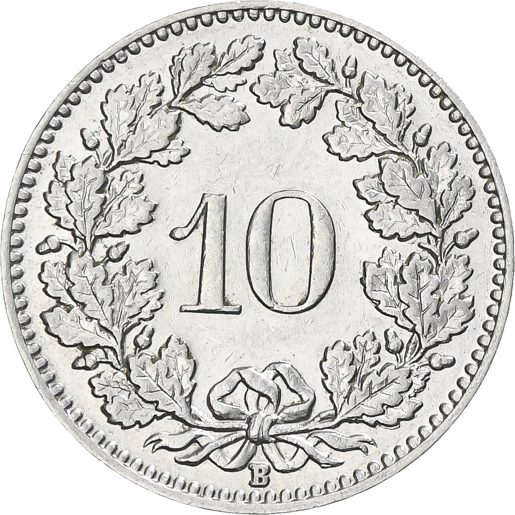 Munten, Zwitserland, 10 Rappen, 1939, Bern, ZF, Nickel, KM:27b