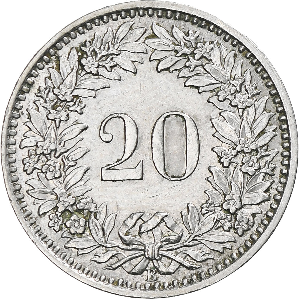 Moneda, Suiza, 20 Rappen, 1956, Bern, MBC+, Cobre - níquel, KM:29a