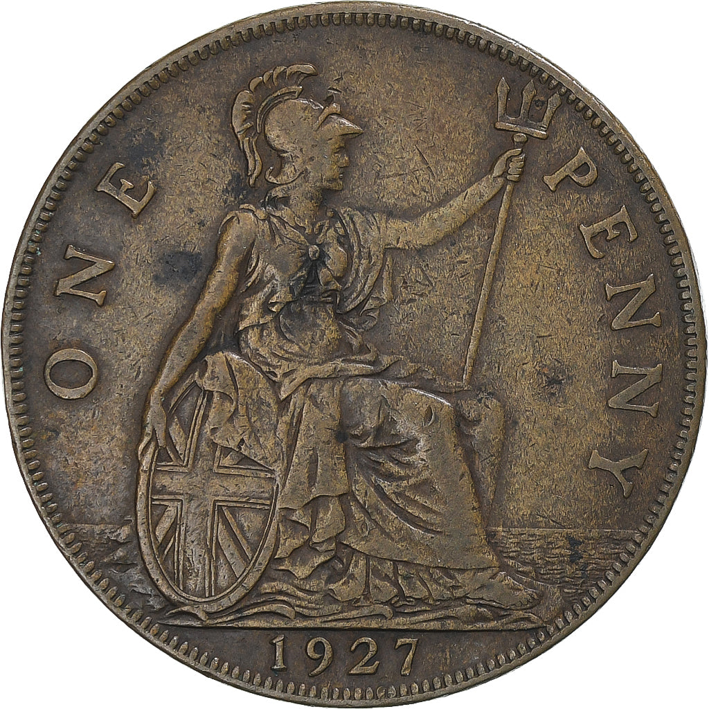 Moneta, Gran Bretagna, George V, Penny, 1927, MB+, Bronzo, KM:826