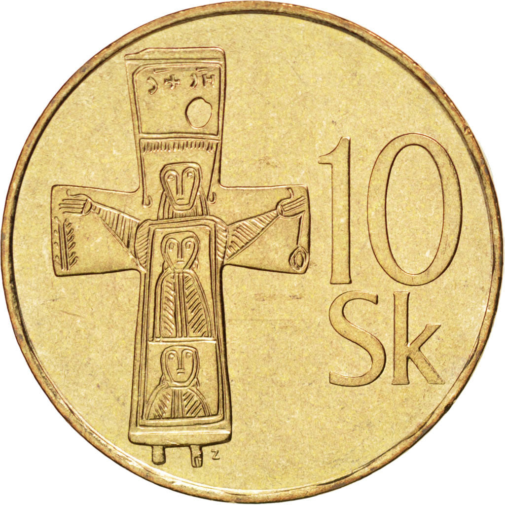 Coin, Slovakia, 10 Koruna, 2003, MS(63), Aluminum-Bronze, KM:11