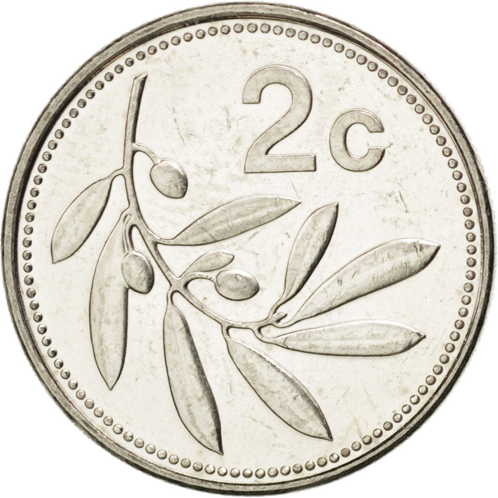 Moneta, Malta, 2 Cents, 2004, MS(63), Miedź-Nikiel, KM:94