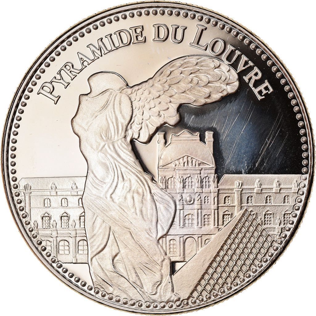 France, Medal, Pyramide du Louvres, Paris, MS(65-70), Copper-nickel