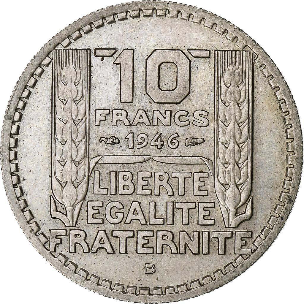 Frankrijk, 10 Francs, Turin, 1946, Paris, Cupro-nikkel, ZF+, Gadoury:810a