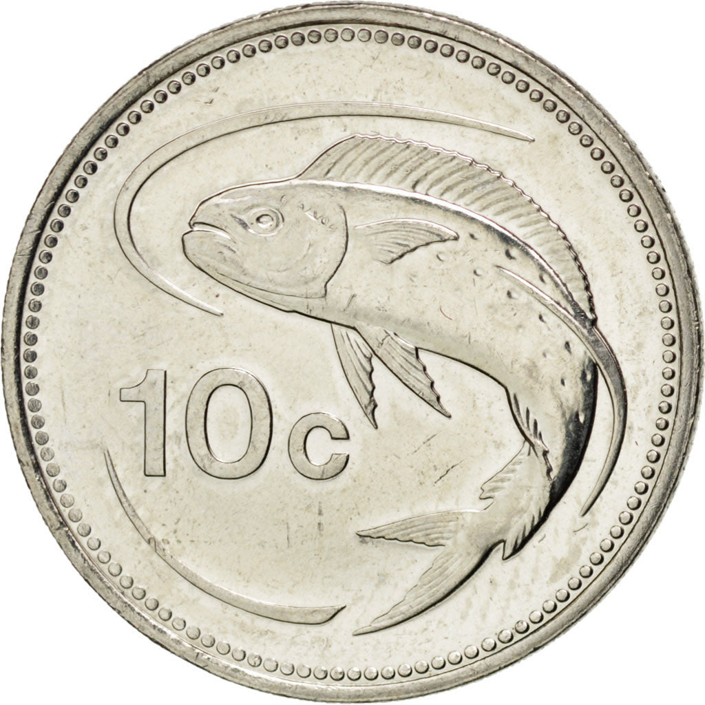 Coin, Malta, 10 Cents, 2005, MS(63), Copper-nickel, KM:96