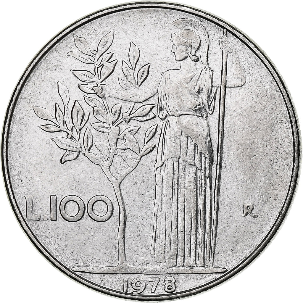 Itália, 100 Lire, 1978, Rome, EF(40-45), Aço Inoxidável, KM:96.1