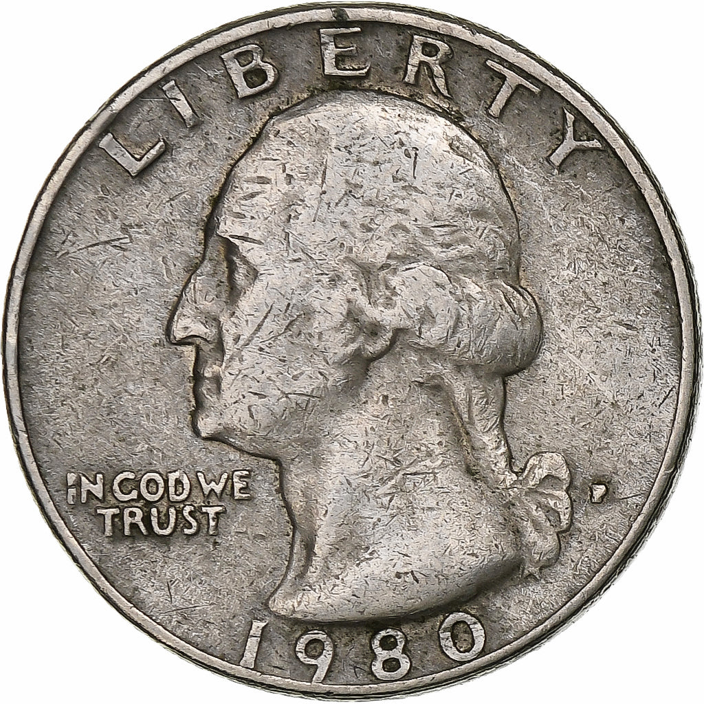USA, Washington Quarter, Quarter, 1980, Philadelphia, VF(20-25), Miedź-Nikiel