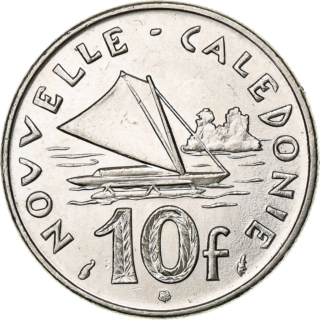 Nova Caledónia, 10 Francs, 1977, Paris, Níquel, AU(50-53), KM:11