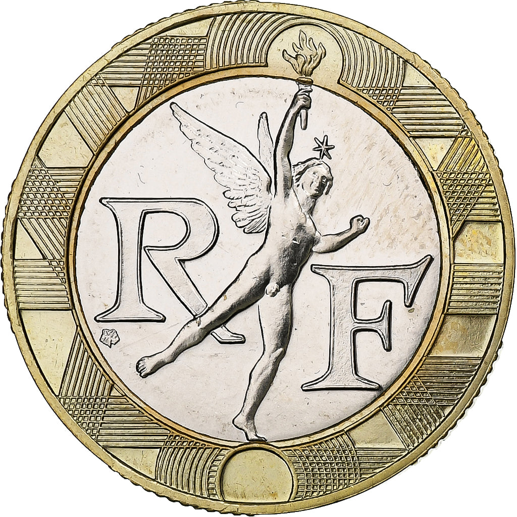 Francja, 10 Francs, Génie, 1988, Paris, FDC, Bimetaliczny, MS(65-70)