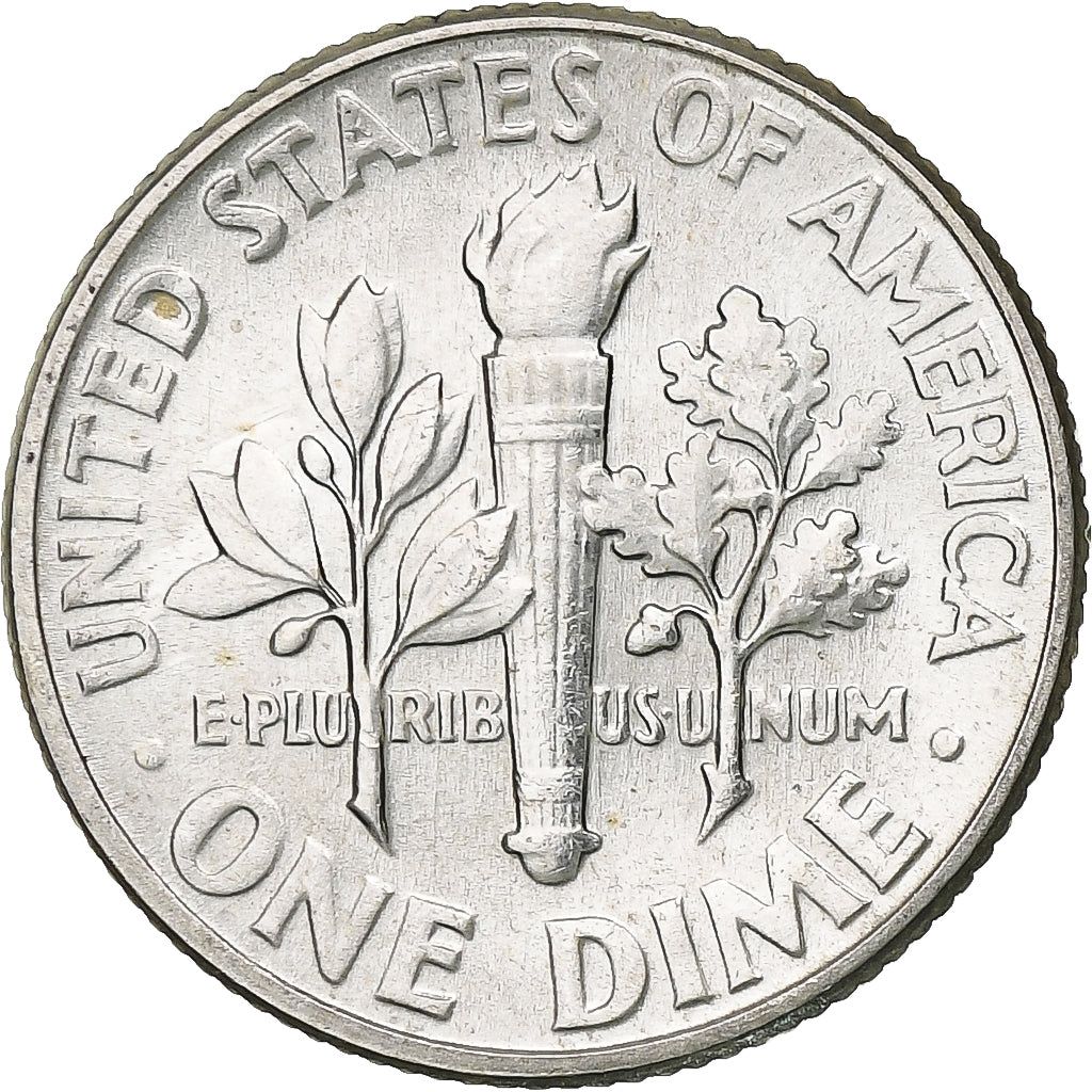 USA, Dime, Roosevelt Dime, 1955, U.S. Mint, BU, Srebro, MS(63), KM:195