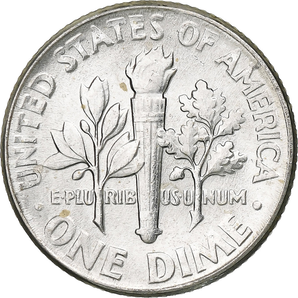 Estados Unidos da América, Dime, Roosevelt Dime, 1955, U.S. Mint, BU, Prata