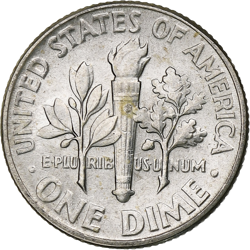 United States, Dime, Roosevelt Dime, 1955, U.S. Mint, BU, Silver, MS(63), KM:195