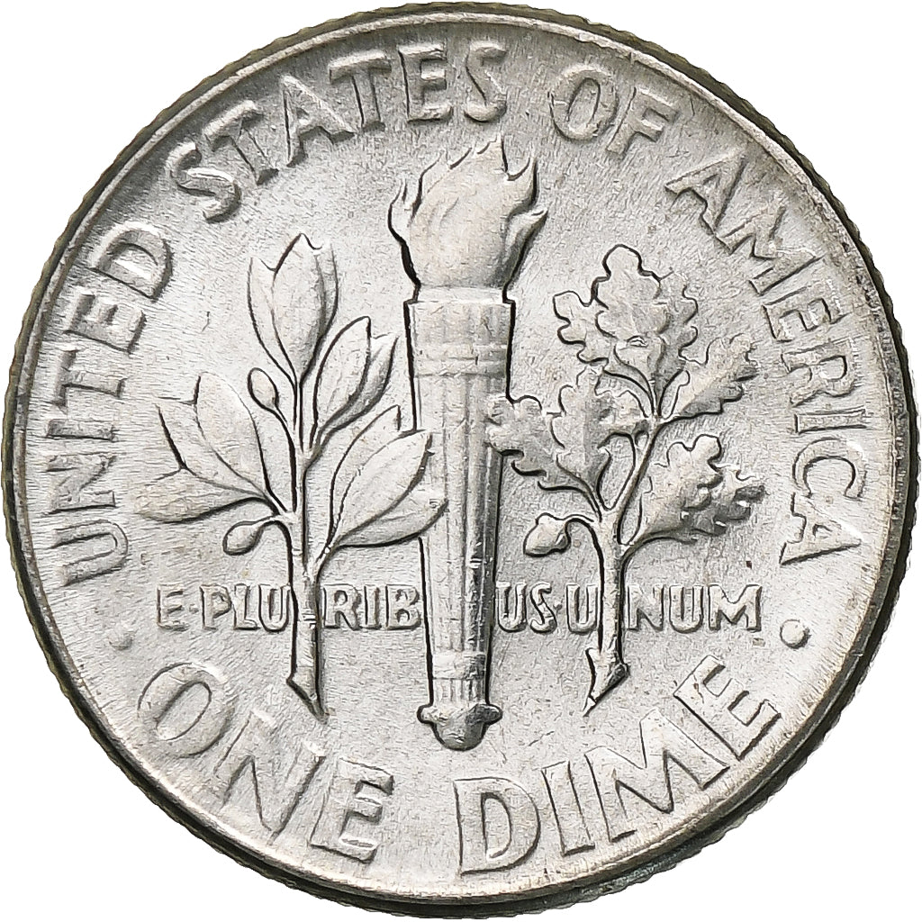 United States, Dime, Roosevelt Dime, 1955, U.S. Mint, BU, Silver, MS(63), KM:195