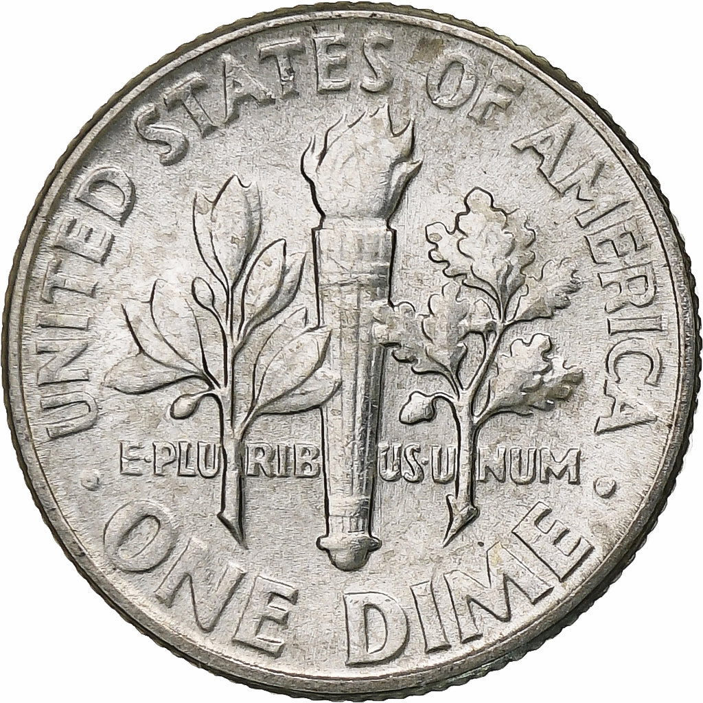 United States, Dime, Roosevelt Dime, 1955, U.S. Mint, BU, Silver, MS(63), KM:195