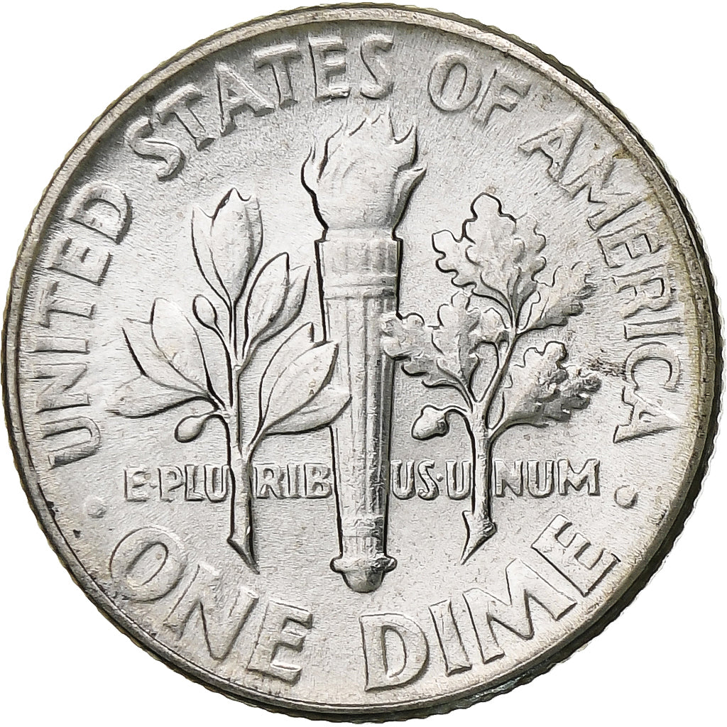 United States, Dime, Roosevelt Dime, 1955, U.S. Mint, BU, Silver, MS(63), KM:195