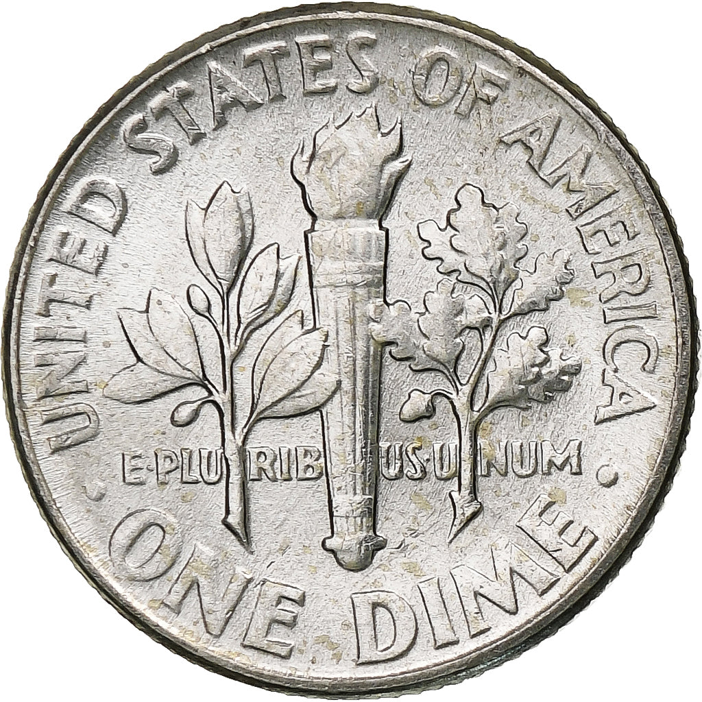 United States, Dime, Roosevelt Dime, 1955, U.S. Mint, BU, Silver, MS(63), KM:195