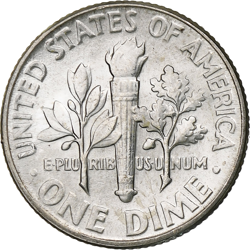États-Unis, Dime, Roosevelt Dime, 1955, U.S. Mint, BU, Argent, SPL, KM:195