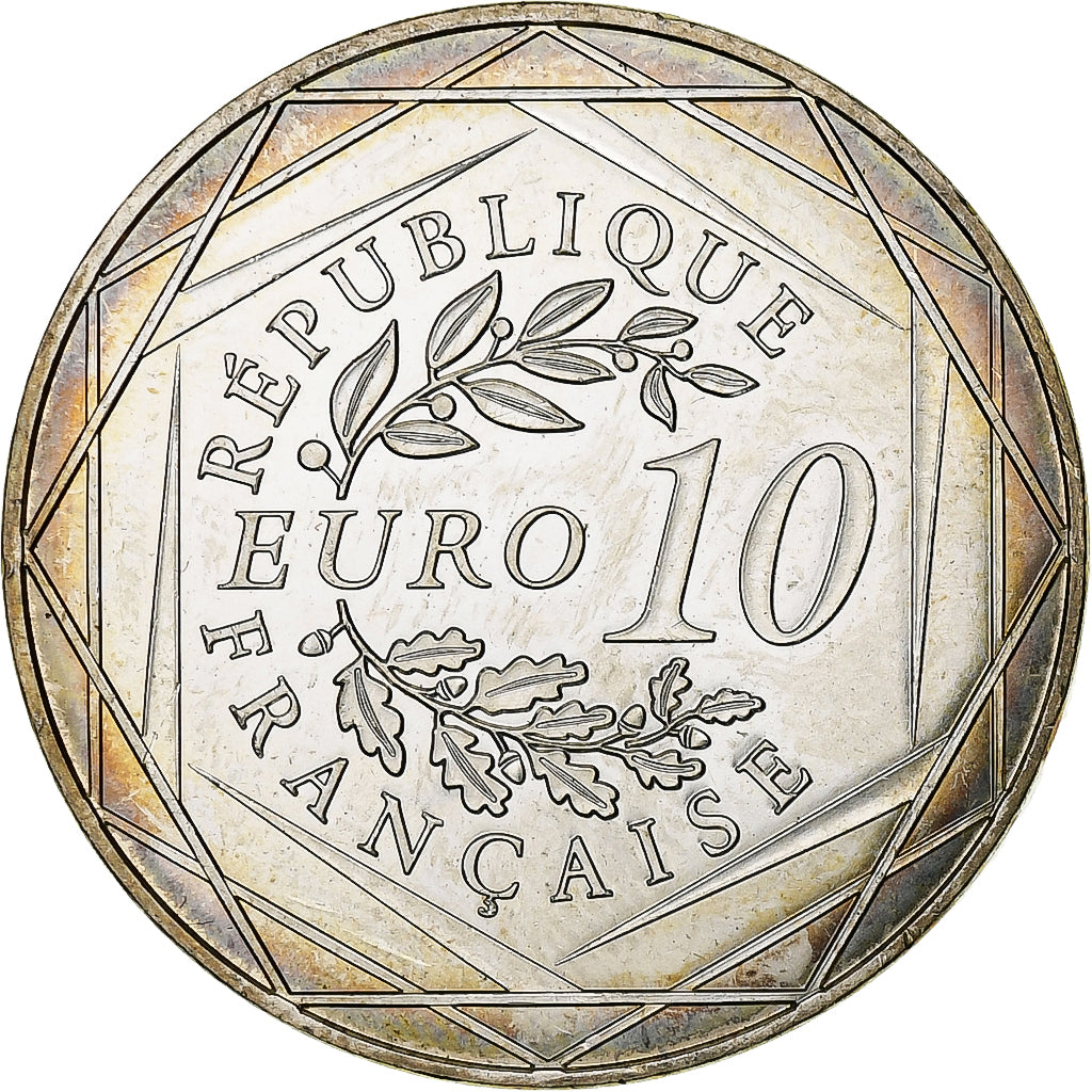 Francja, 10 Euro, 2016, Paris, UEFA Euro 2016, AU(55-58), Srebro