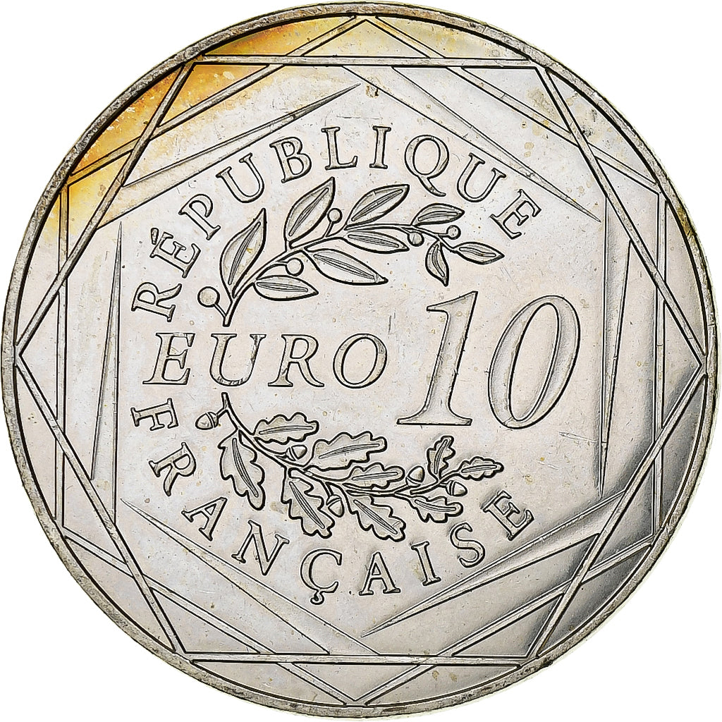Francja, 10 Euro, 2014, Coq, MS(60-62), Srebro
