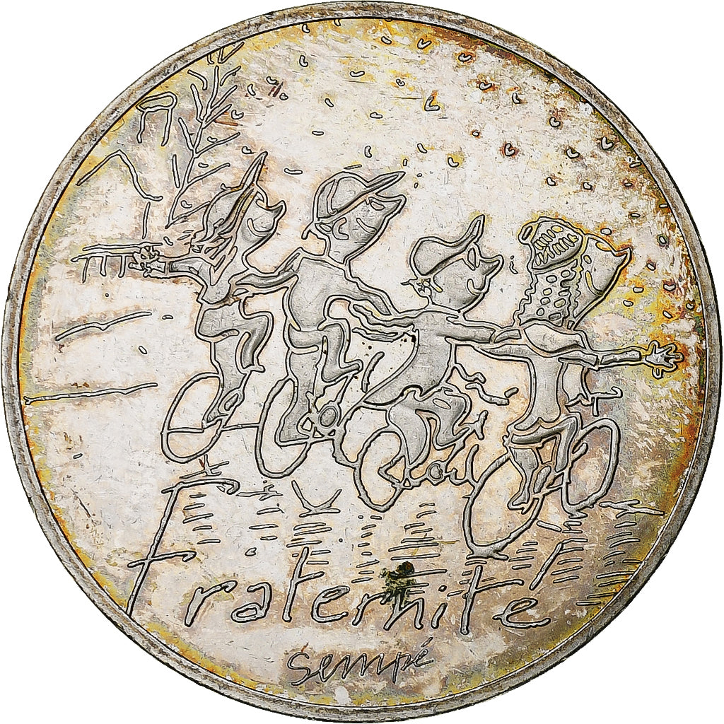 Francja, 10 Euro, 2014, Sempé, Fraternité, Hiver, AU(55-58), Srebro