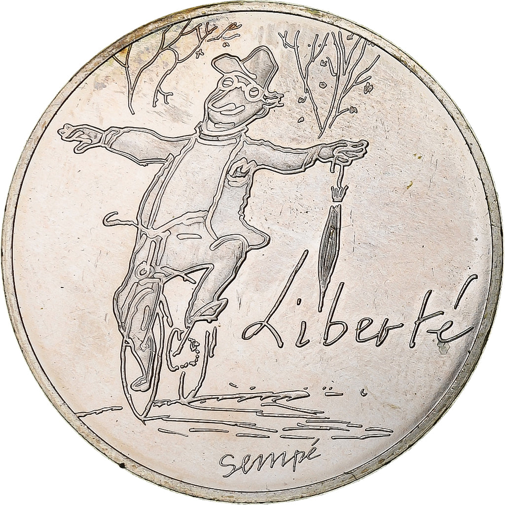 Francja, 10 Euro, 2014, Liberté Automne Sempé, AU(55-58), Srebro