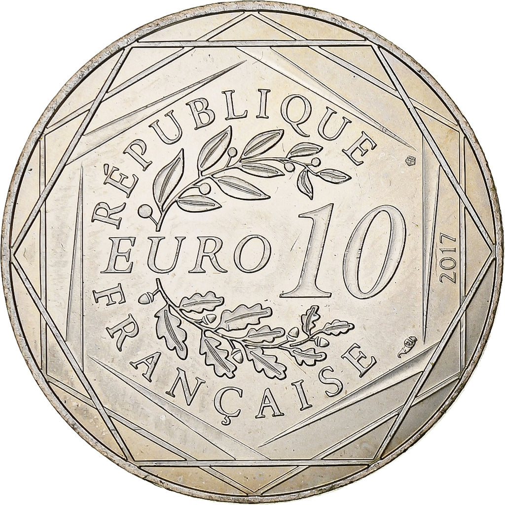 França, 10 Euro, L'Auvergne volcanique, 2017, Monnaie de Paris, MS(63), Prata