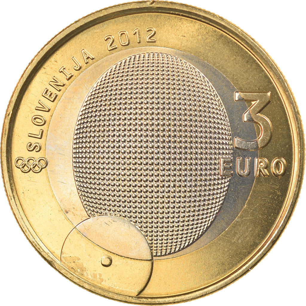Slovénie, 3 Euro, 1er médaillé olympique, 2012, FDC, Bi-Metallic, KM:109