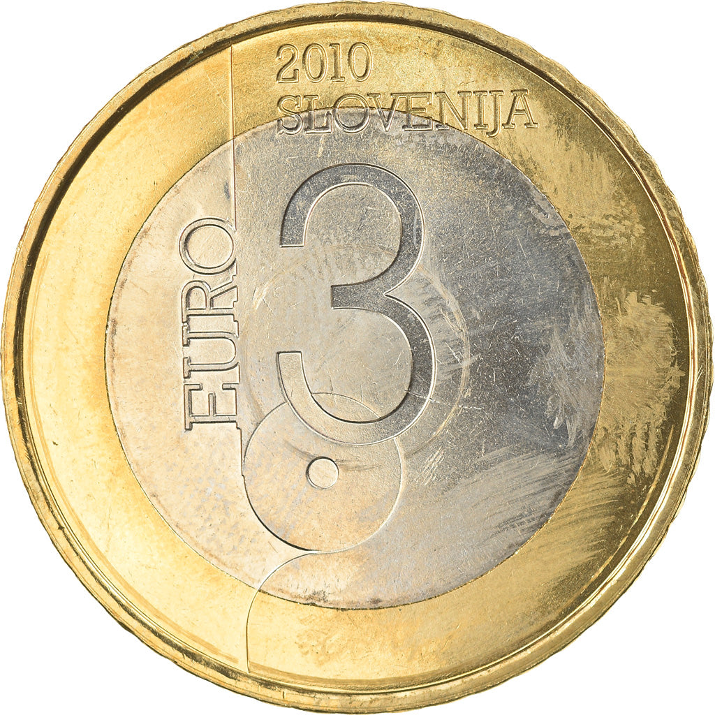 Slovenia, 3 Euro, UNESCO Ljubljana capitale mondiale du livre, 2010, MS(63)