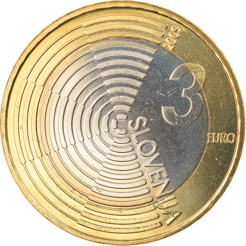 Slovenia, 3 Euro, First Airplane flight in Slovenia by Edvard Rusjan, 100th