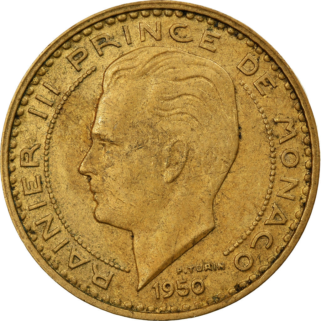 Coin, Monaco, Rainier III, 20 Francs, Vingt, 1950, Monaco, EF(40-45)