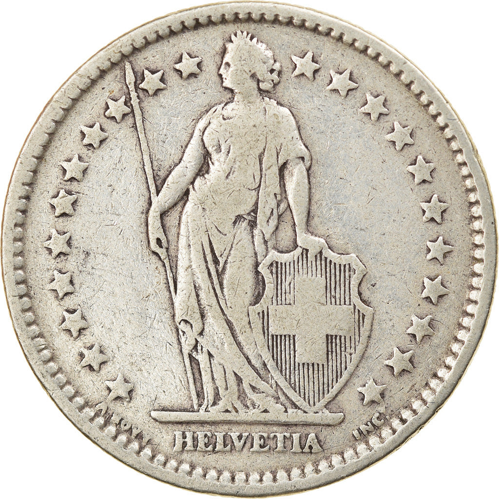 Moeda, Suíça, 2 Francs, 1909, Bern, VF(30-35), Prata, KM:21