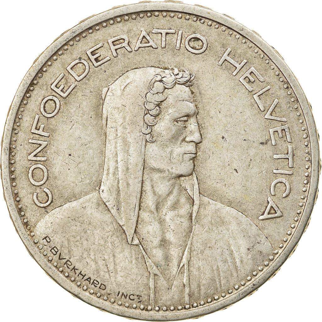 Coin, Switzerland, 5 Francs, 1933, Bern, EF(40-45), Silver, KM:40