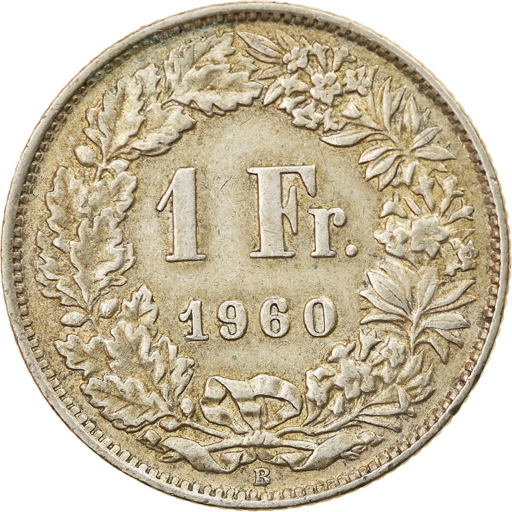Coin, Switzerland, Franc, 1960, Bern, VF(30-35), Silver, KM:24