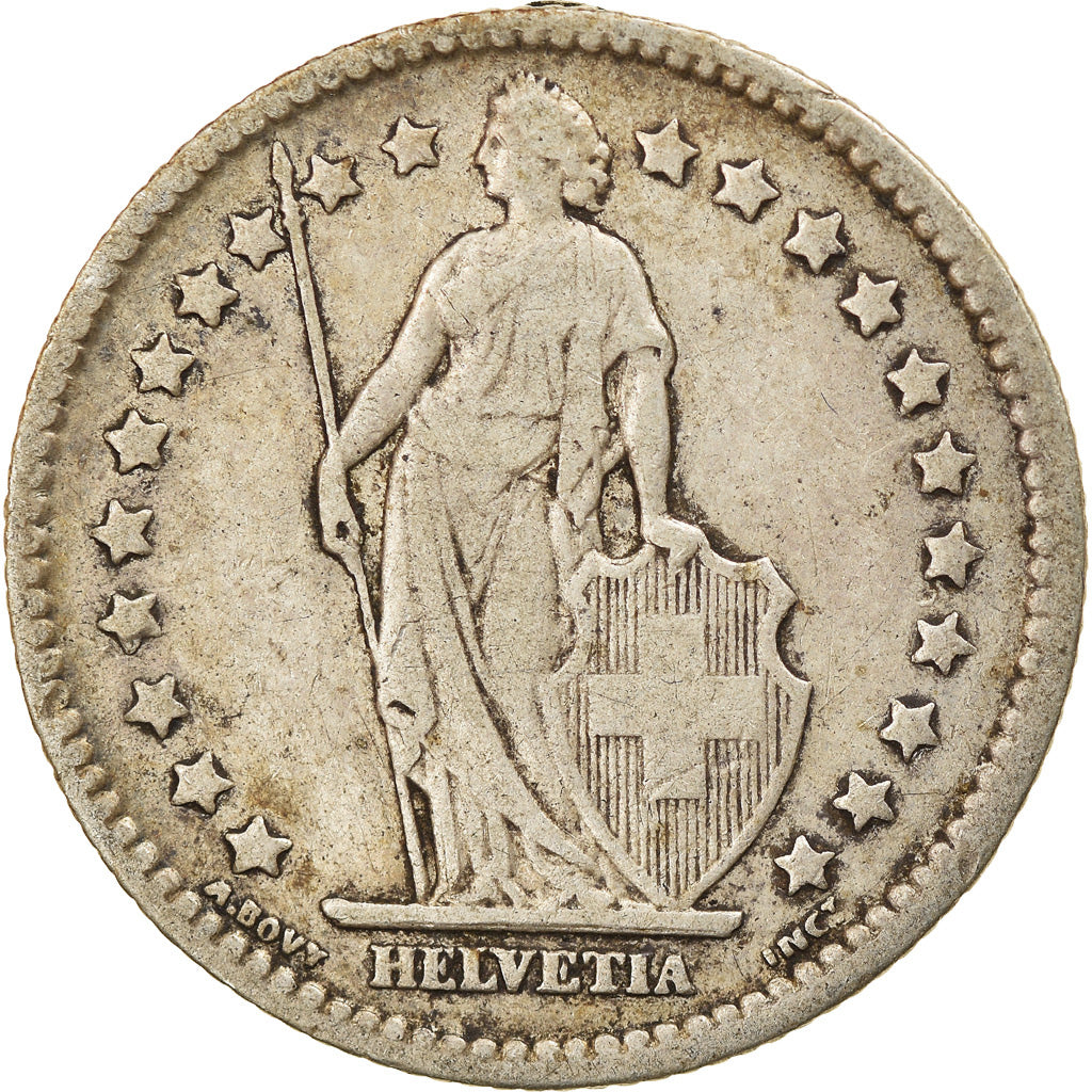 Munten, Zwitserland, Franc, 1907, Bern, FR+, Zilver, KM:24