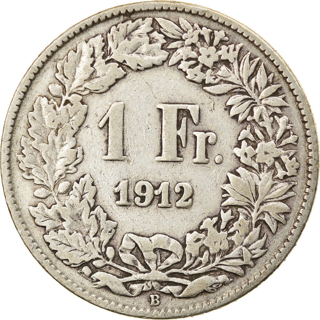 Coin, Switzerland, Franc, 1912, Bern, EF(40-45), Silver, KM:24