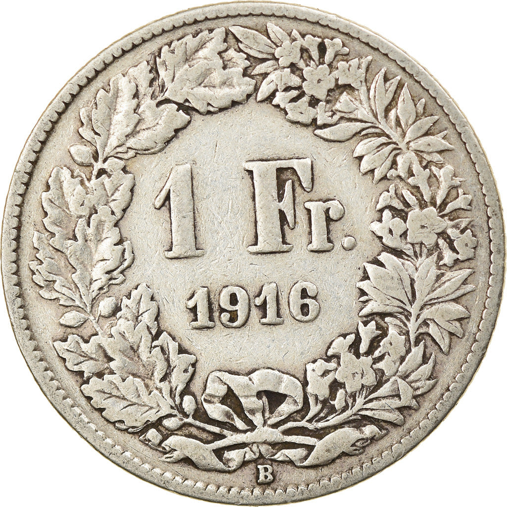 Coin, Switzerland, Franc, 1916, Bern, EF(40-45), Silver, KM:24
