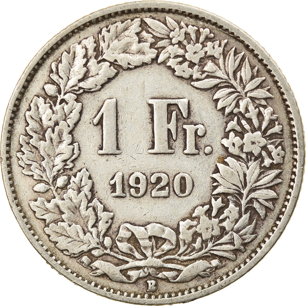 Coin, Switzerland, Franc, 1920, Bern, AU(50-53), Silver, KM:24
