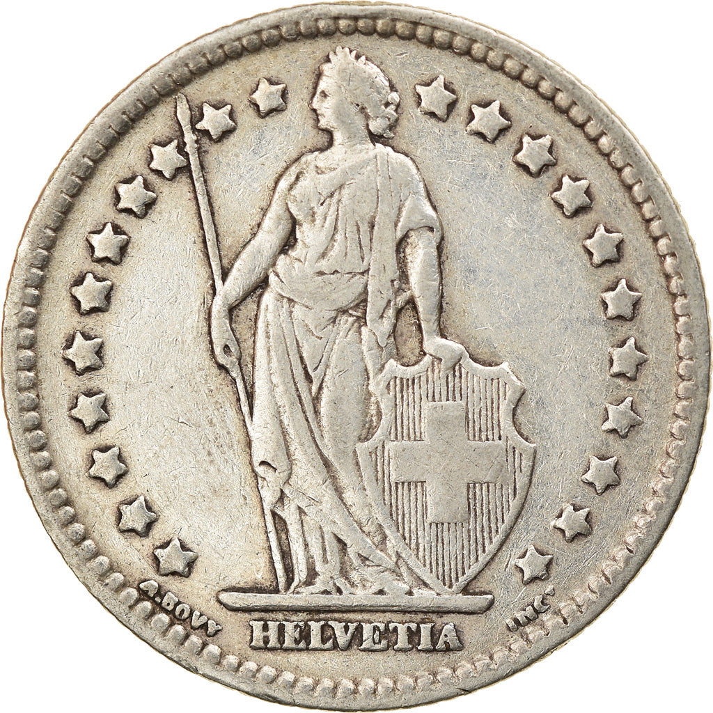 Coin, Switzerland, Franc, 1921, Bern, AU(50-53), Silver, KM:24