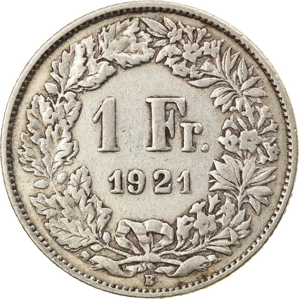 Coin, Switzerland, Franc, 1921, Bern, AU(50-53), Silver, KM:24