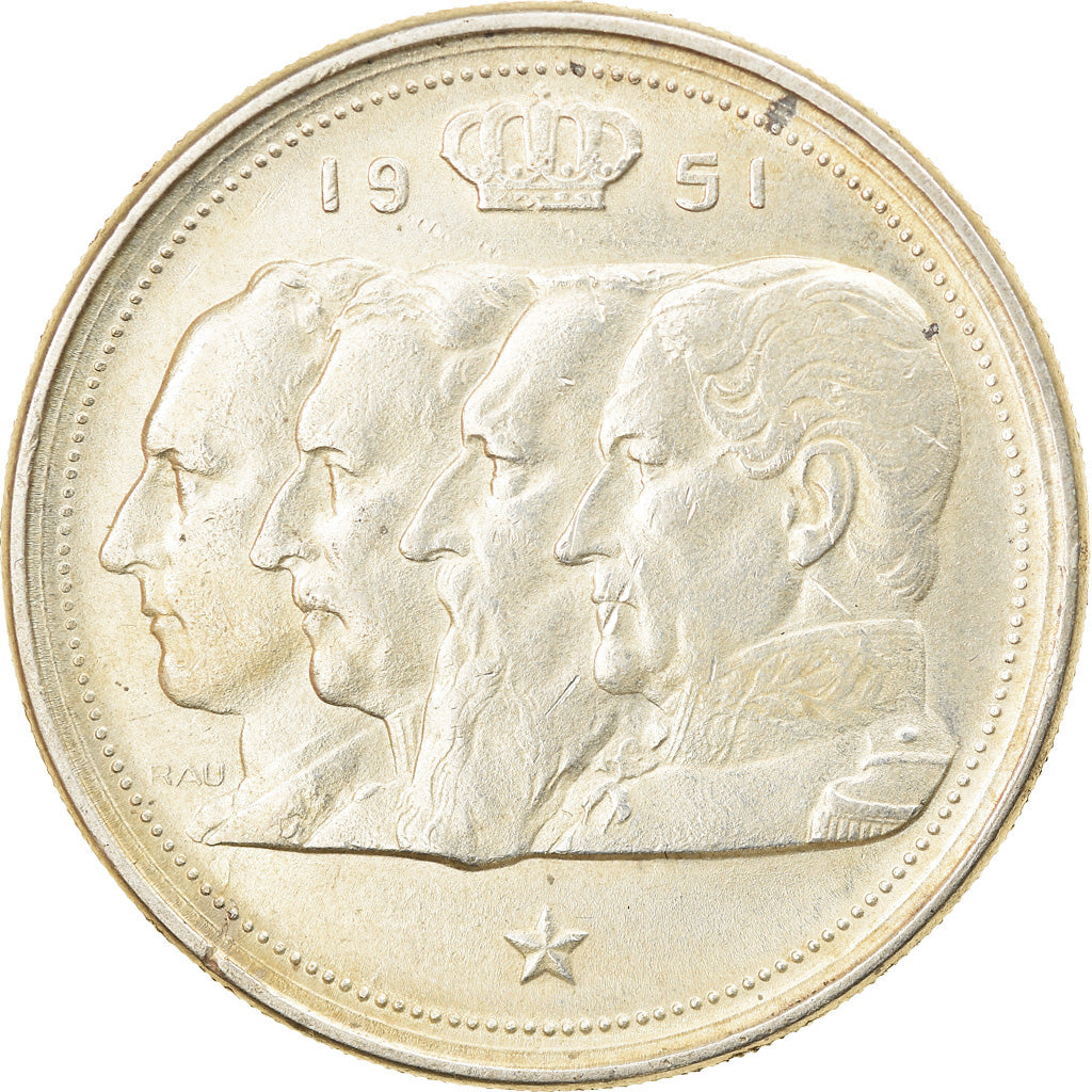 Münze, Belgien, 100 Francs, 100 Frank, 1951, SS, Silber, KM:139.1