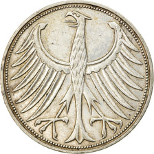 Coin, GERMANY - FEDERAL REPUBLIC, 5 Mark, 1951, Karlsruhe, EF(40-45), Silver