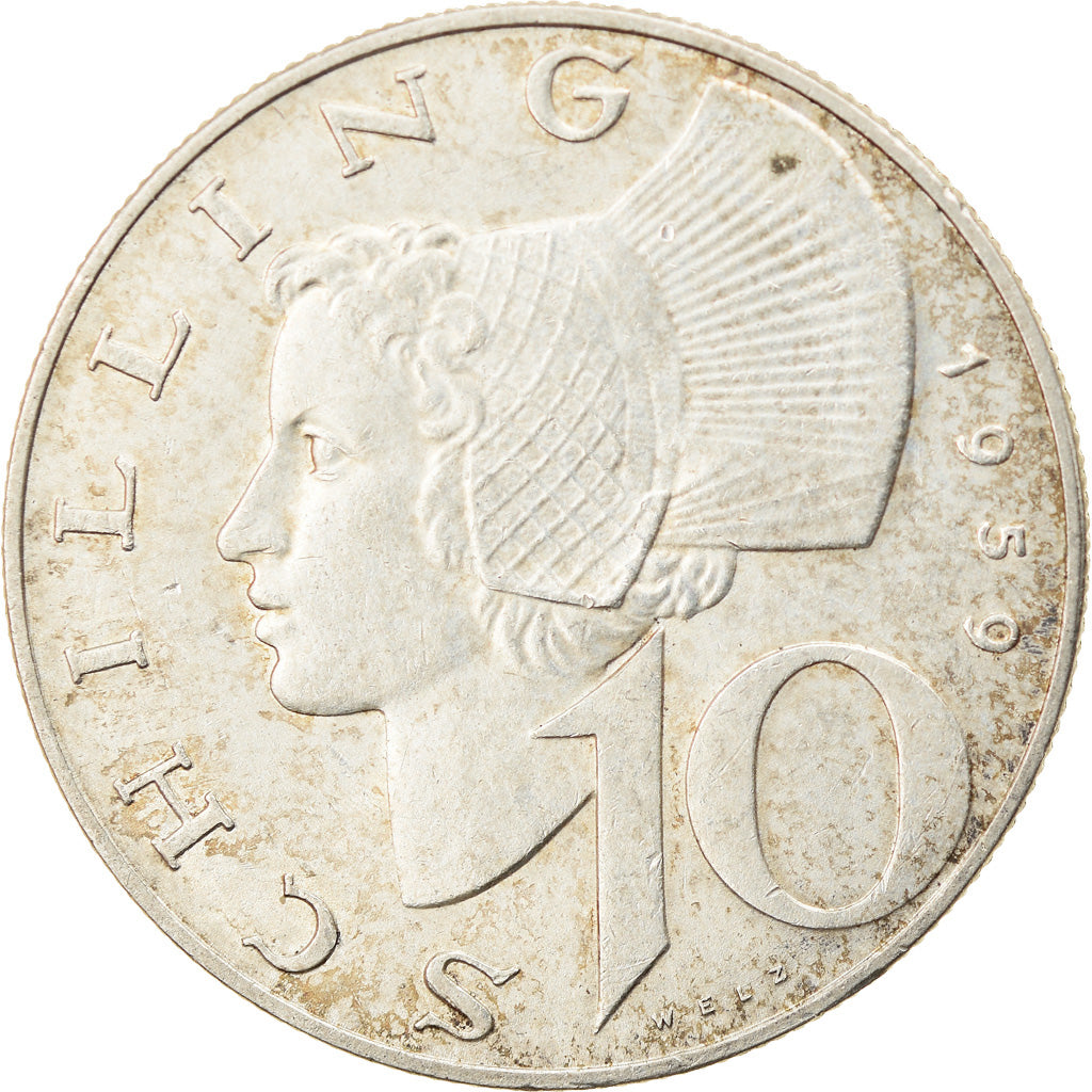 Coin, Austria, 10 Schilling, 1959, EF(40-45), Silver, KM:2882