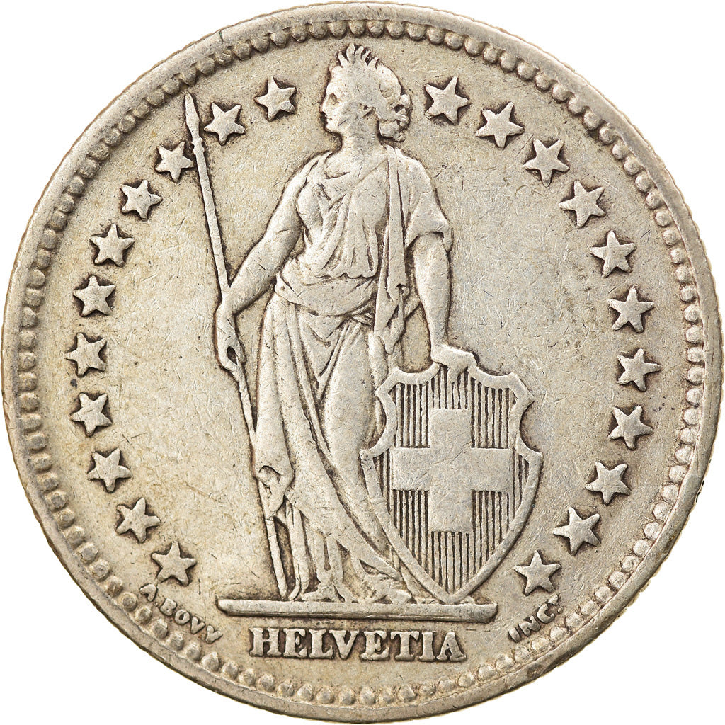 Coin, Switzerland, 2 Francs, 1944, Bern, EF(40-45), Silver, KM:21