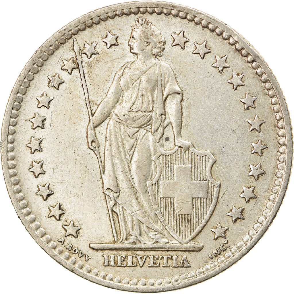 Coin, Switzerland, 2 Francs, 1943, Bern, EF(40-45), Silver, KM:21